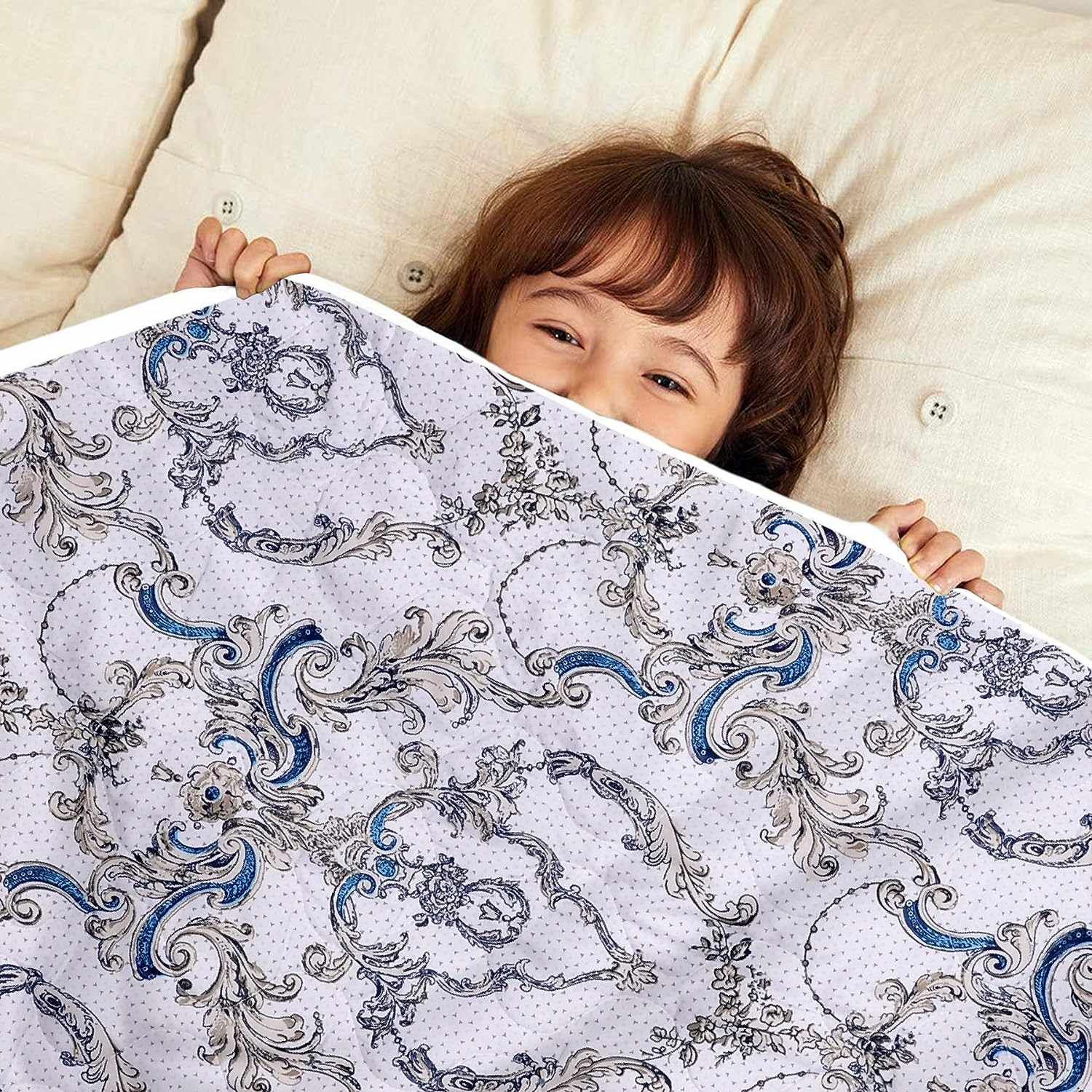 Kalamkari Retro Single Bed AC Quilt Comforter for Kids-Kids / Beige and Brown / AR-1155-KU