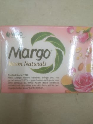 Margo Neem naturals With neem, almond oil & rose For clear & radiant skin Margo Neem naturals With neem, almond oil & rose For clear & radiant skin