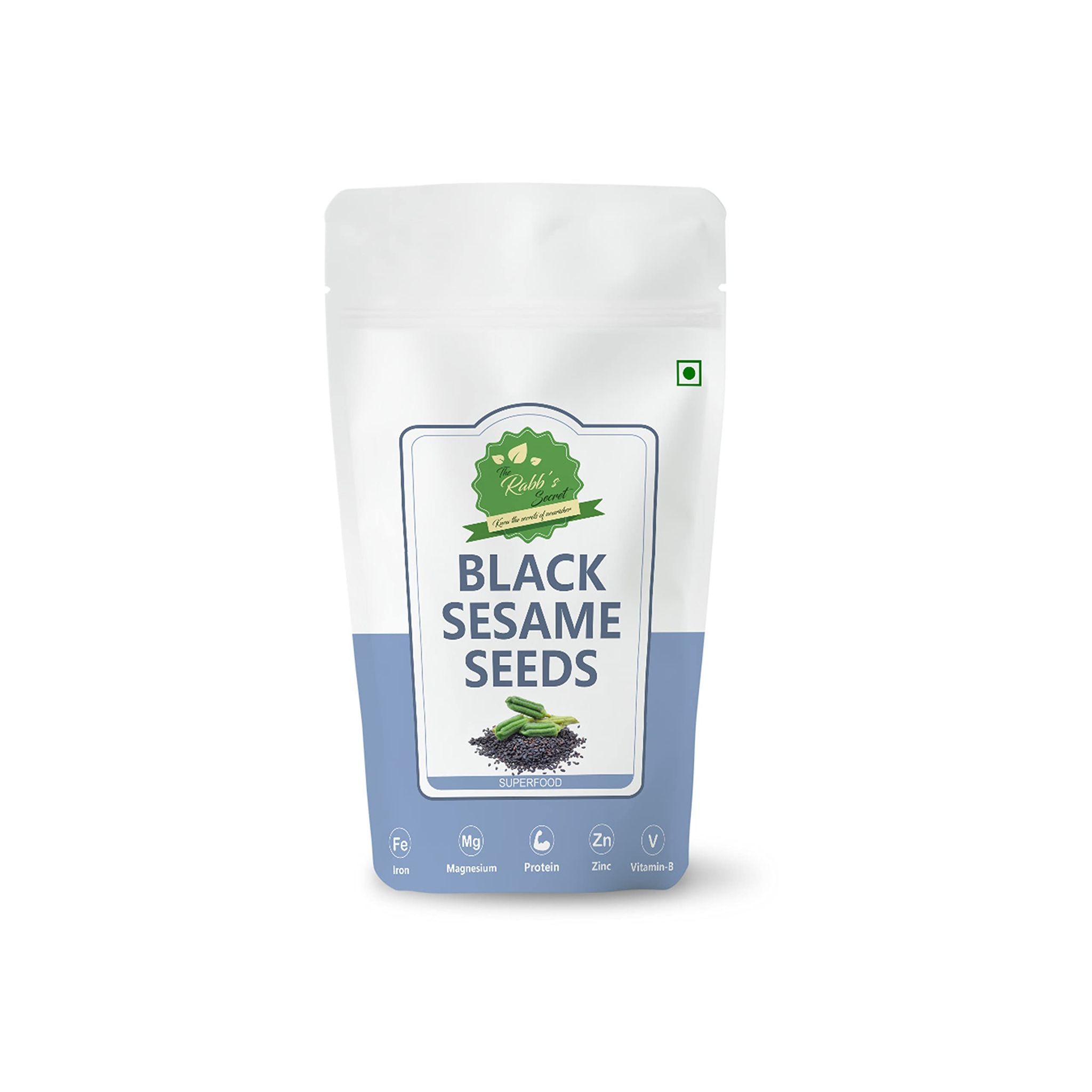 The Rabb's Secret - Raw Black Sesame Seeds/Kale Till/Black Till: 400gm (Black Sesame Seeds,400gm)