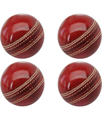 EmmEmm Pack of 4 Pcs Gold Standard Leather Cricket Balls