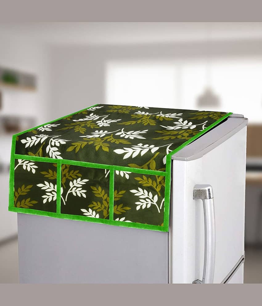 E-Retailer Single Polyester Green Fridge Top Cover