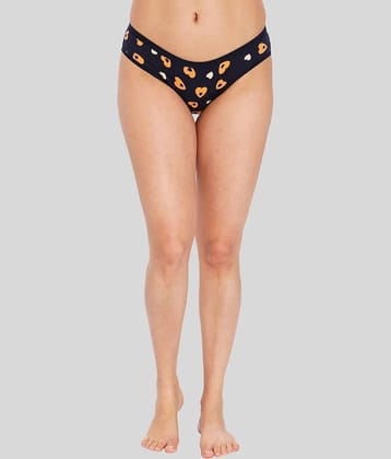 ILRASO Cotton Printed Women's Bikini ( Black )