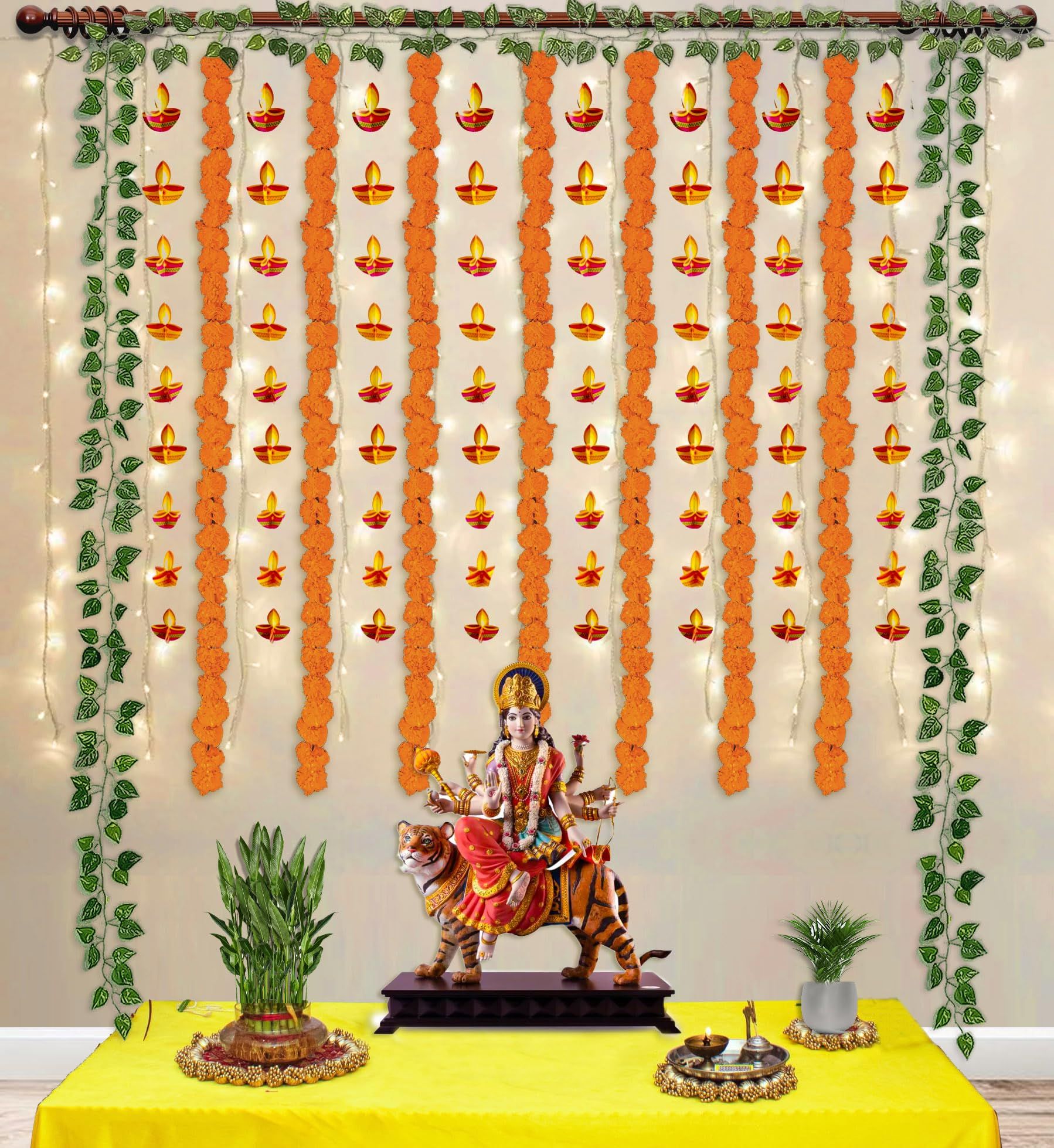 Decorate Diwali with Marigold, vines & Frills