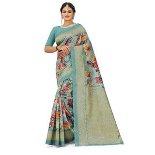 SVB Saree Green Colour Art Silk Printed Saree