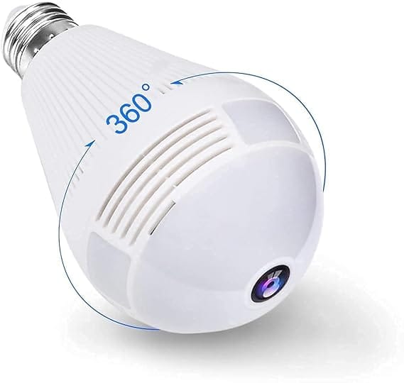 SMARTCAM Full HD Picture Bulb Home Security Camera 1080p AI Powered Motion Detection l Infrared Light Vision | 360 Panorama | Talk Back Feature (Bulb Camera)