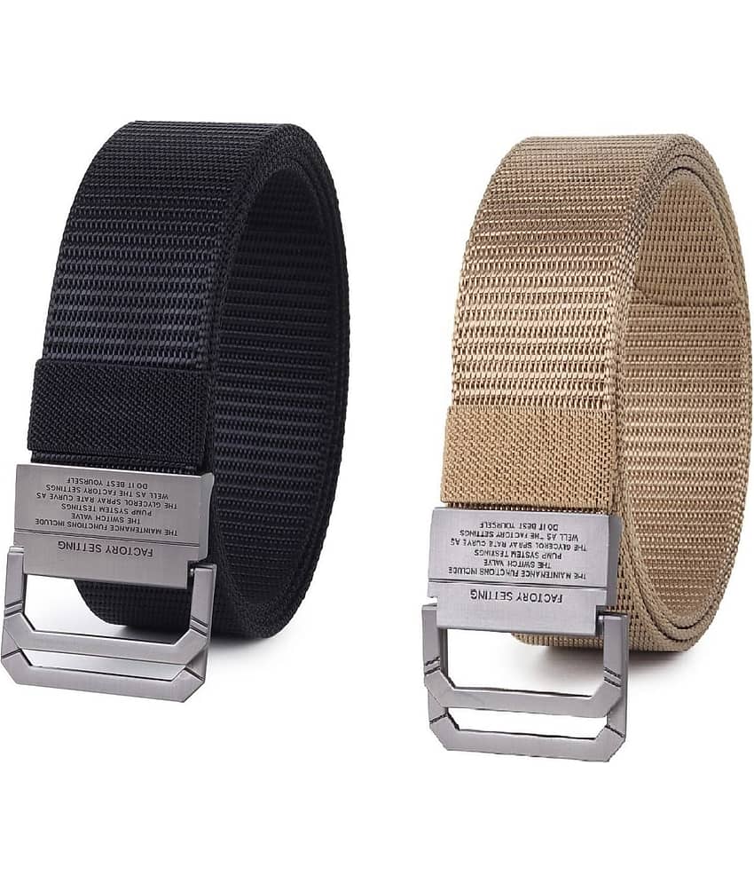Zacharias - Multi Canvas Men's Casual Belt ( Pack of 2 )