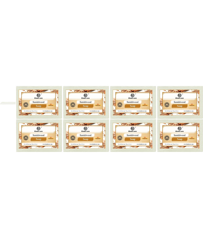 Khadi Care Herbal Sandalwood Soap (125g Each) Pack of 8
