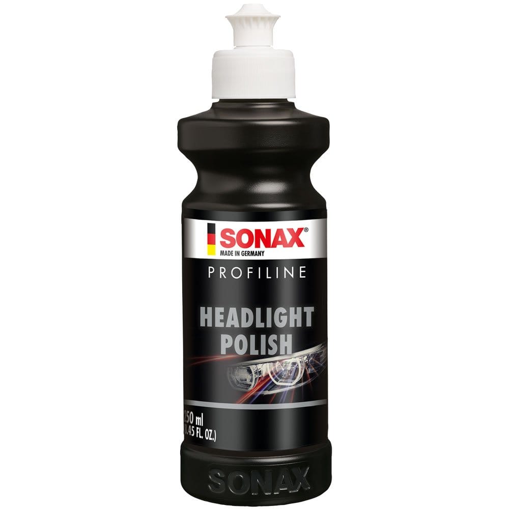 SONAX PROFILINE Headlight Polish 250 ml | Special Abrasive Polish for Restoring Yellowed & Matt Plastic Headlights | Increases Clarity, Luminous Efficiency for Safe Drive | Front & Rear Application