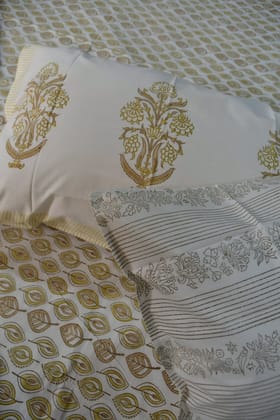 Yellow Leaf  Bedsheet : Sunny Autumn Escape King 90x108 inches