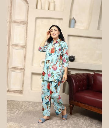 Flavia Creation Women Printed Top With Trousers Co-Ord Set ( Multicolor )