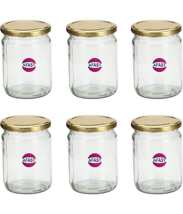 Somil Glass Container, Transparent, Pack Of 6, 300 ml