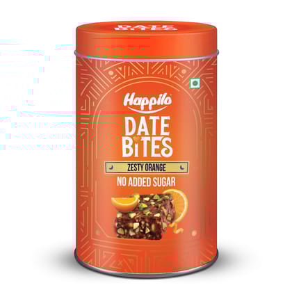 Happilo Premium Date Bites Zesty Orange Tin 200g