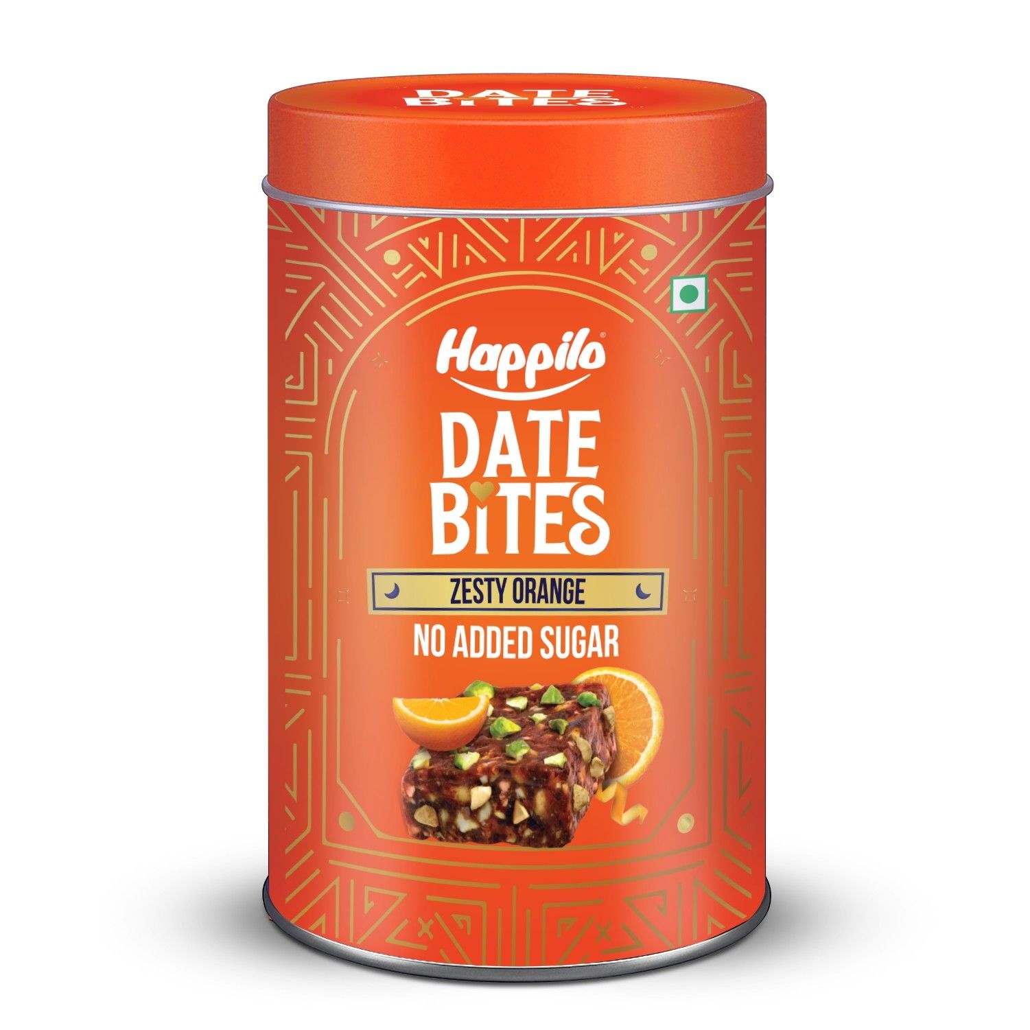 Happilo Premium Date Bites Zesty Orange Tin 200g