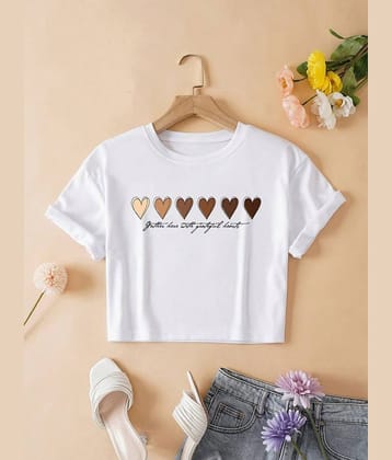 Aahwan Women's Cotton Blend Crop Top ( White )