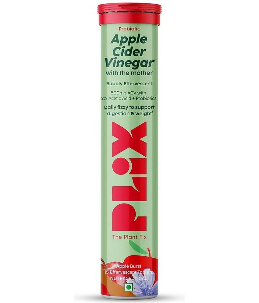 Plix Probiotic+ Apple Cider Vinegar Effervescent Tablets forgut Health & Metabolism (15 Tablets)