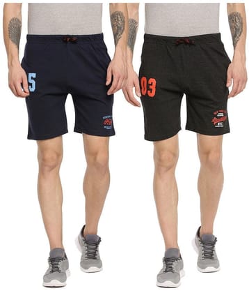 Ardeur - Cotton Blend Multi Mens Shorts ( Pack of 2 ) - None
