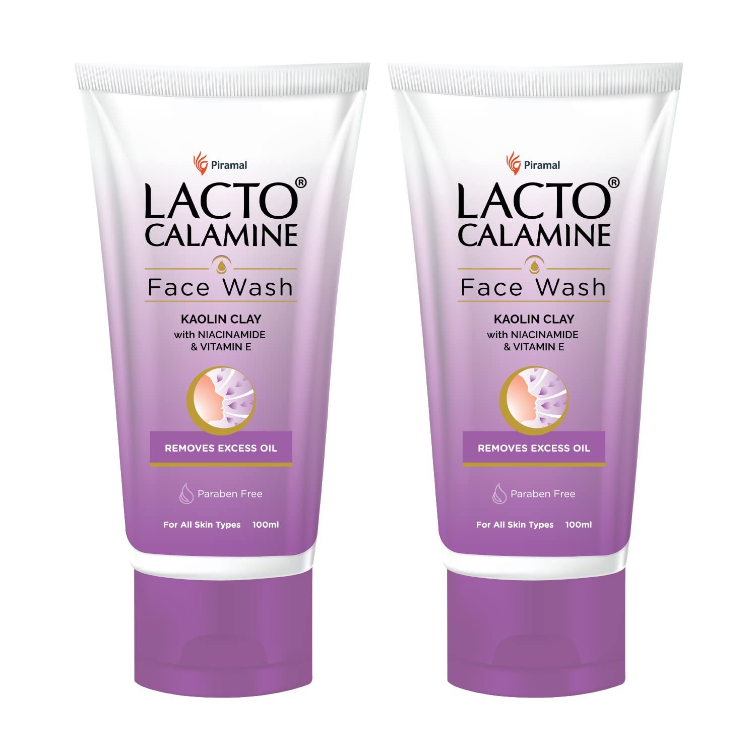 Lacto Calamine Face Wash For Oily Skin |100ml each- Pack of 2 | Kaolin Clay, Niacinamide & Vitamin E | Facewash Reduces Excess Oil, Controls Pimples, Blackheads & Whiteheads |Face wash For Women & Men Lacto Calamine Face Wash For Oily Skin |100ml each- P
