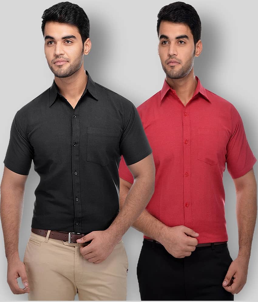 DESHBANDHU DBK - Multicolor Cotton Regular Fit Men's Formal Shirt (Pack of 2)