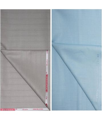 KUNDAN SULZ GWALIOR Blue Cotton Blend Unstitched Shirts & Trousers ( 1 Pant & 1 Shirt Piece )