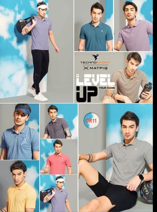 TechnoSport Polo Neck Half Sleeve Dry Fit T Shirts for Men OR-11-M