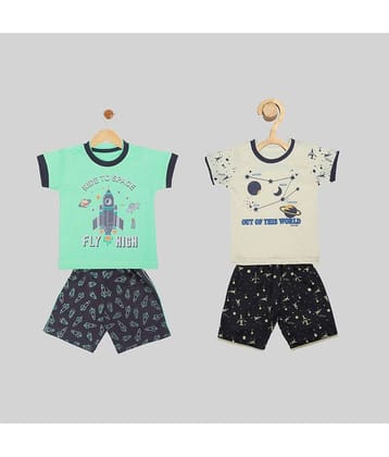 Mars Infiniti Pack of 2 Unisex for Baby Cotton T-Shirt & Shorts ( Multi )