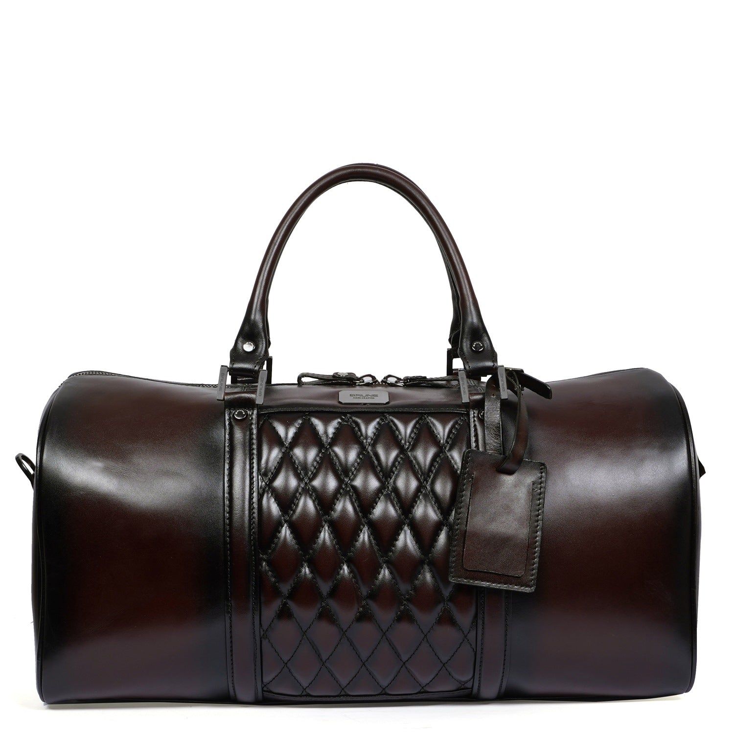 BRUNE BROWN COLOR GENUINE LEATHER DUFFLE BAG FOR MEN-FS