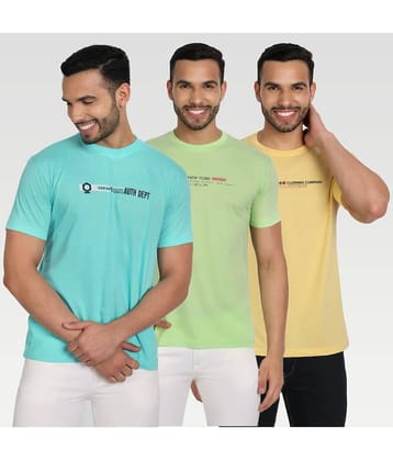 Zeffit Pack of 3 Cotton Blend Regular Fit Men's T-Shirt ( Multicolor )