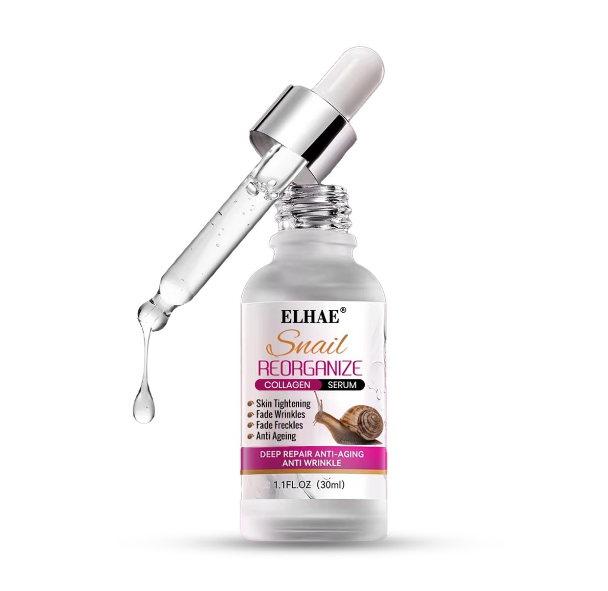ELHAE Snail Collagen Serum with Niacinamide & Hyaluronic Acid | Snail Mucin Repairing Essence for Hydration, Dark Spot Reduction, and Wrinkle Care | Face Serum for Radiant Skin - 30ml