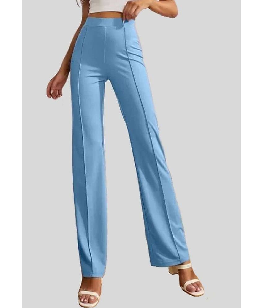 Gazal Fashions - Blue Cotton Blend Flared Women's Bootcut Pants ( Pack of 1 )