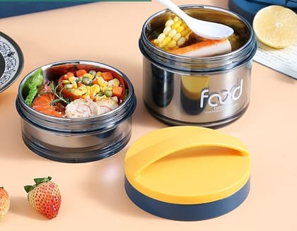 Two Partition Lunch Box | Leak Proof Dual Compartment Stainless Steel Tiffin