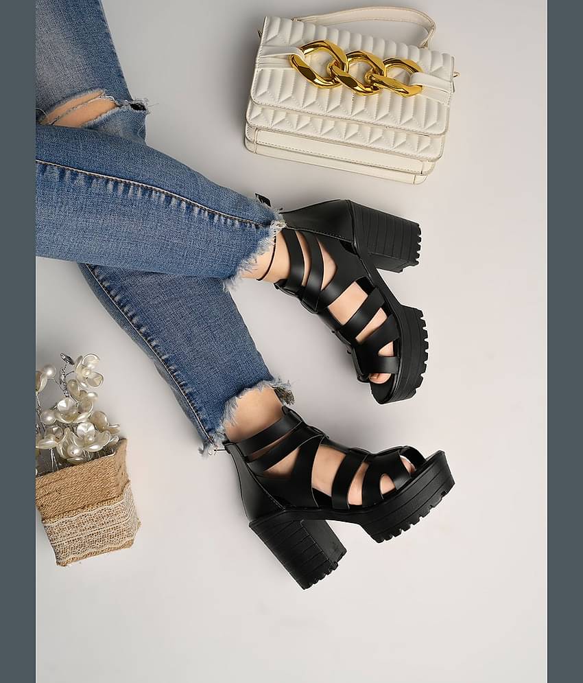 Shoetopia - Black Women's Gladiators Heels