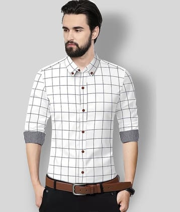 P&V - White Cotton Blend Regular Fit Men's Formal Shirt ( Pack of 1 )