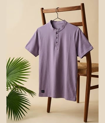 UNIBERRY Men Cotton Blend Regular Fit Solid T-Shirt ( Beige )