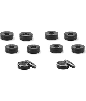 Dynore Stainless Steel Black Matt Lid Ash Tray- Set of 10