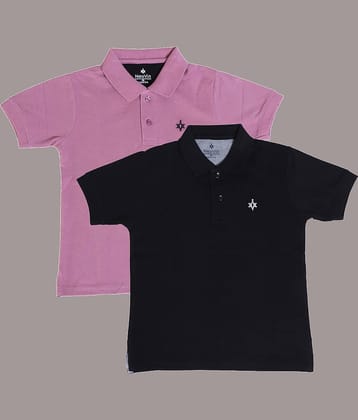 NEUVIN Pack of 2 Boys Cotton Blend Polo T-Shirt ( Multi Color )