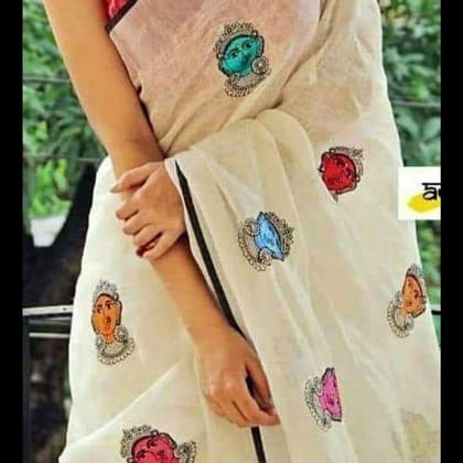 LINEN DIGITAL PRINTED SAREE 1429