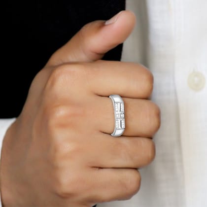 Ravishing You Sterling Silver Ring for Men with Zirconia-10