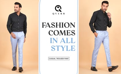 Regular Fit Men Light Blue Trousers