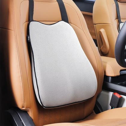 Frido Ultimate Car Backrest Cushion - Ergonomic Support for Comfortable Driving-Premium Grey