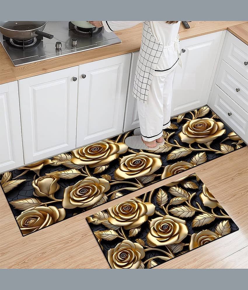mahek accessories Set of 2 Anti-skid Rubber Door Mat ( 40 X 60 cm ) Assorted