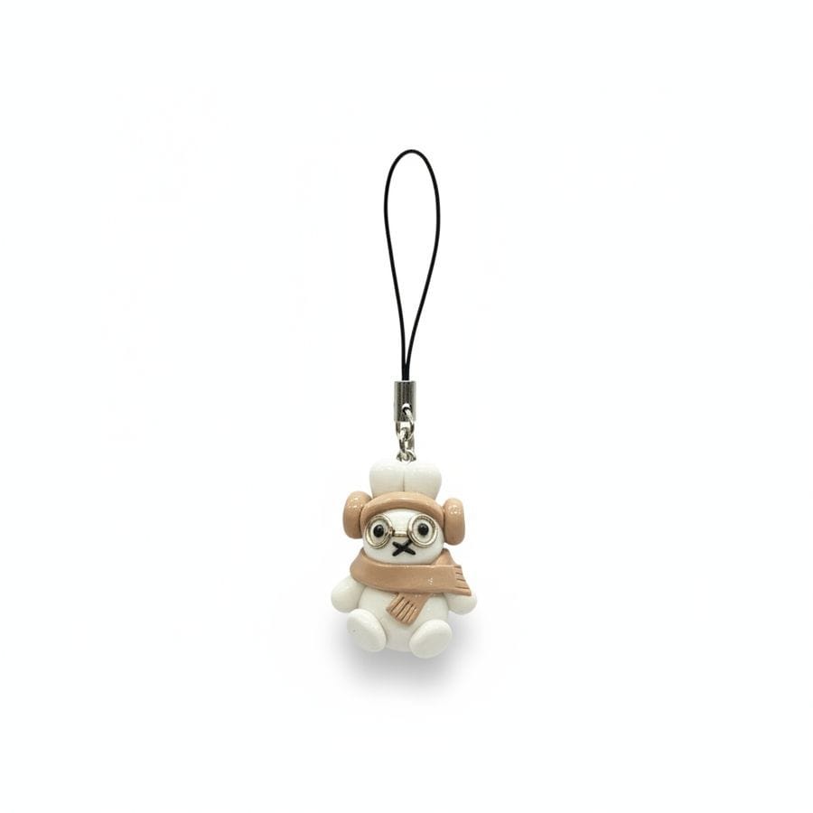 BUNNY PHONE CHARM (BROWN)