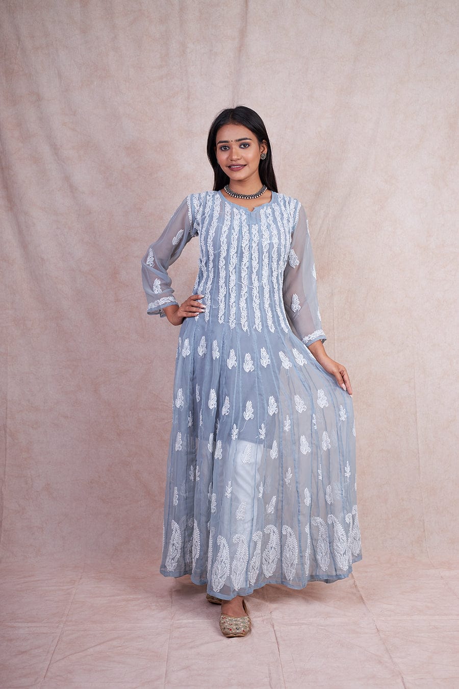 56 Kali Chikankari Anarkali