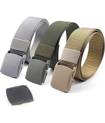 Edifier - Multicolor Nylon Men's Casual Belt ( Pack of 3 )