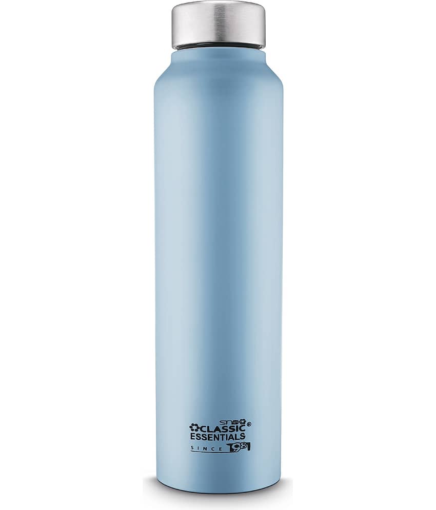 Classic Essentials Spring For Fridge, School, Home, Office,Travel Blue Stainless Steel Water Bottle 1000 mL ( Set of 1 )