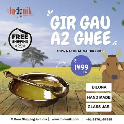 Fudonik A2 Vaidik Gir Gau bilona ghee 1 Ltr Fudonik A2 Vaidik Gir Gau bilona ghee 1 Ltr