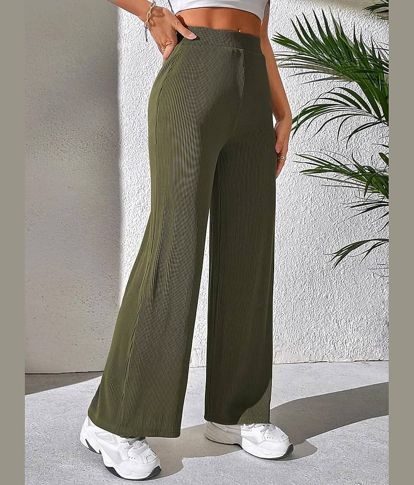 Qyaas Women Knitted Formal Pants ( Black )