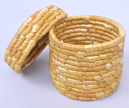 Natural Wheatgrass Handwoven Gift Box with Lid
