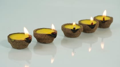 Traditional Earthen Lamps(पंचगव्य दिवे) 1 Set Each Traditional Earthen Lamps(पंचगव्य दिवे) 1 Set Each