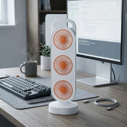 Triple Head Table Fan Portable 3-in-1 High Airflow Desk Fan (1 Pc | Random Color) Triple Head Table Fan Portable 3-in-1 High Airflow Desk Fan (1 Pc | Random Color)