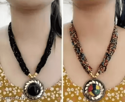 10 pcs Combo seed beads necklace for women and girls Necklaces & Chains | Poth necklace combo | Red | White |Black | Multicolour | Green | Blue |Yellow